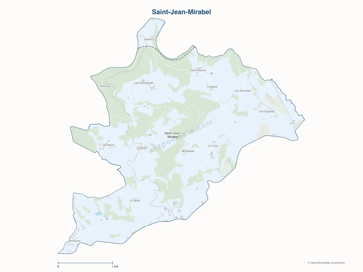 Carte de Saint-Jean-Mirabel à personnaliser