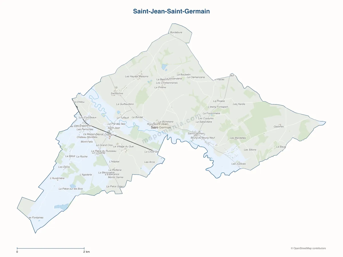 Carte de Saint-Jean-Saint-Germain à personnaliser