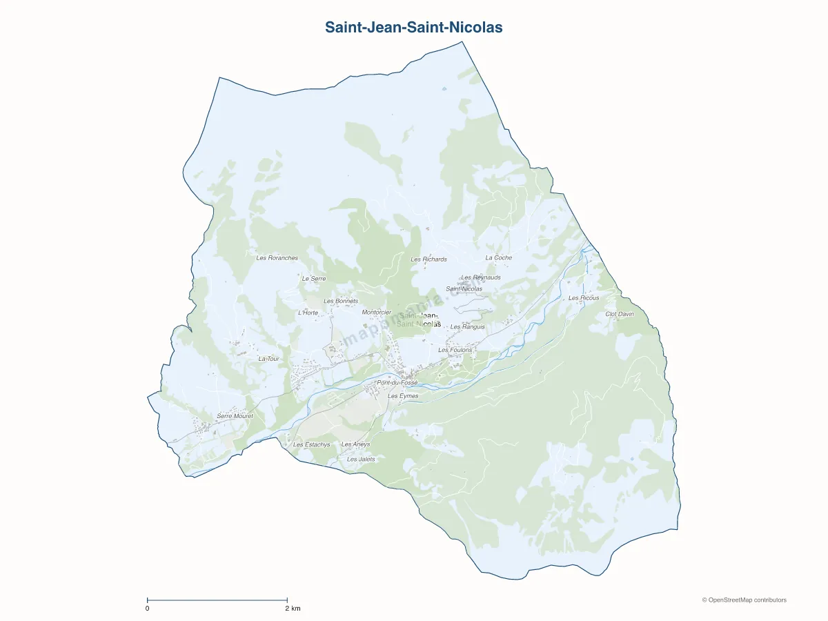 Carte de Saint-Jean-Saint-Nicolas à personnaliser