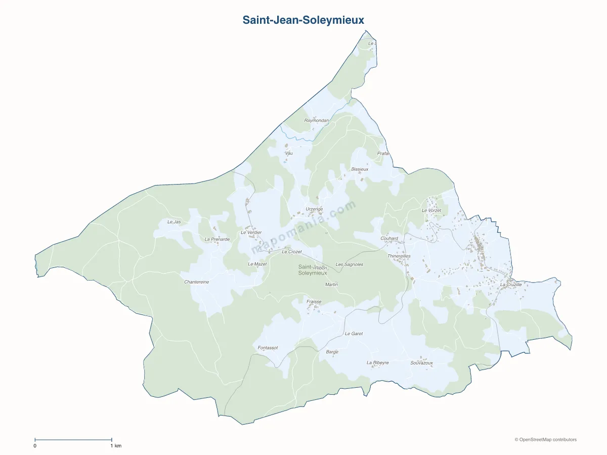 Carte de Saint-Jean-Soleymieux à personnaliser