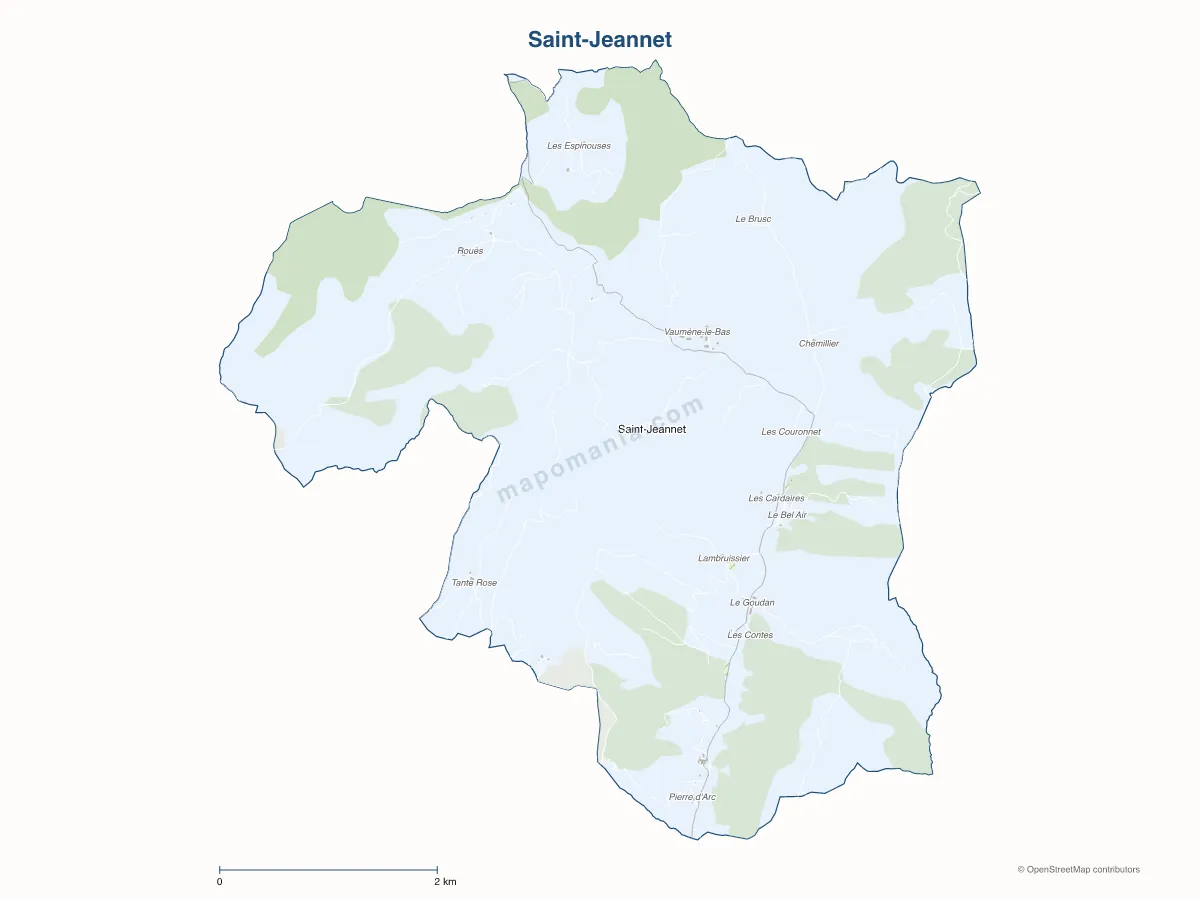 Carte de Saint-Jeannet à personnaliser