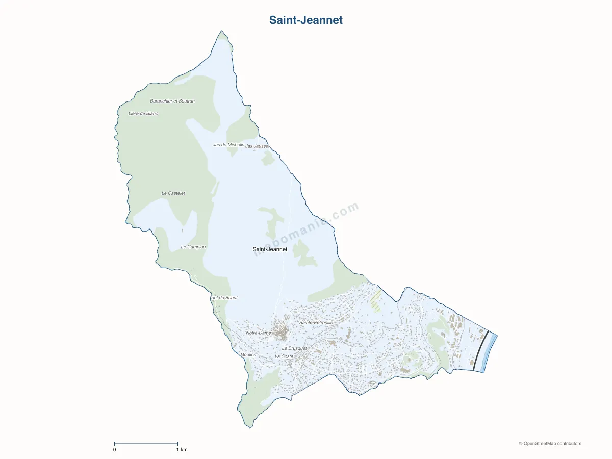 Carte de Saint-Jeannet à personnaliser