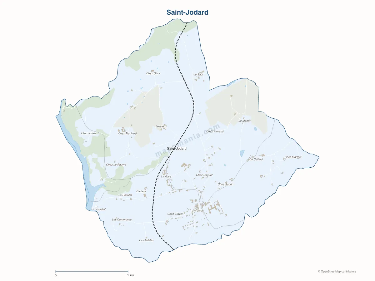Carte de Saint-Jodard à personnaliser