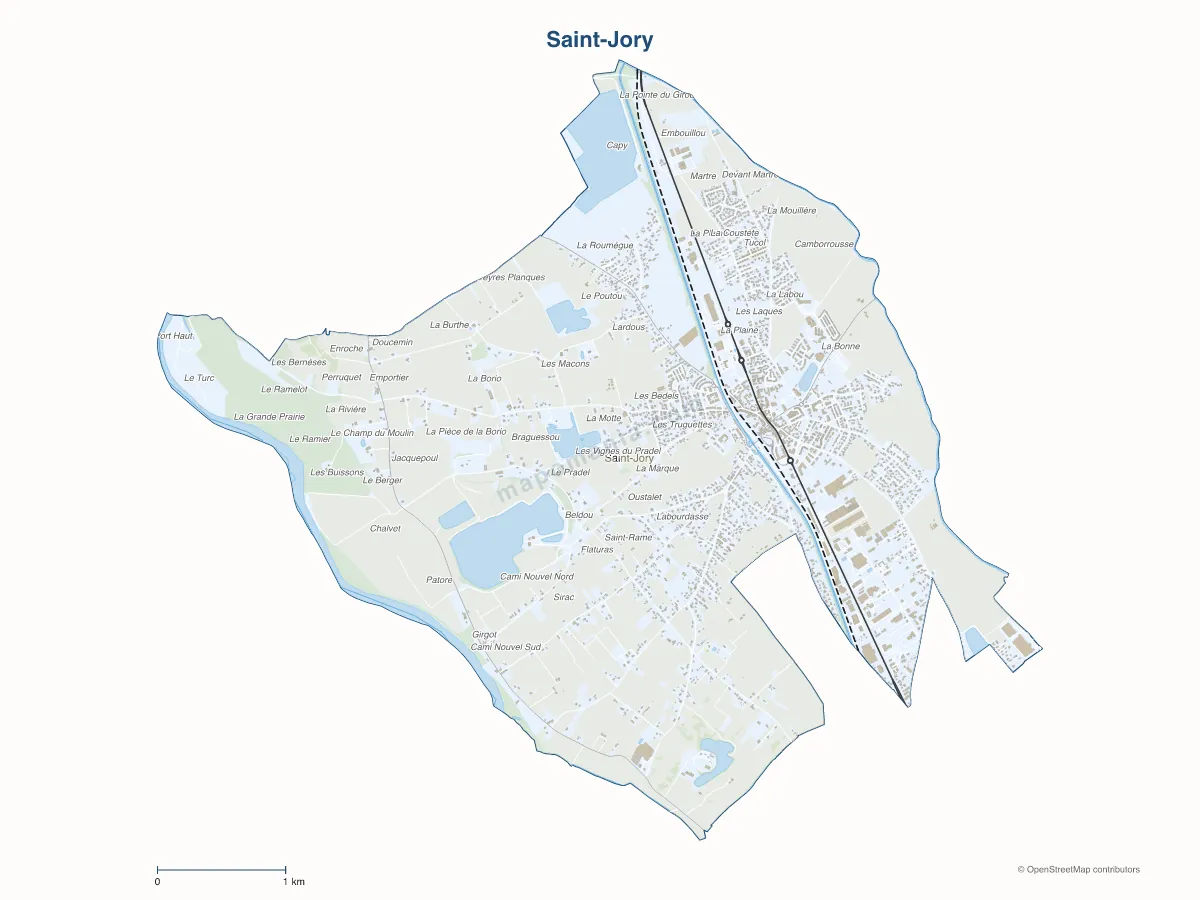 Carte de Saint-Jory à personnaliser