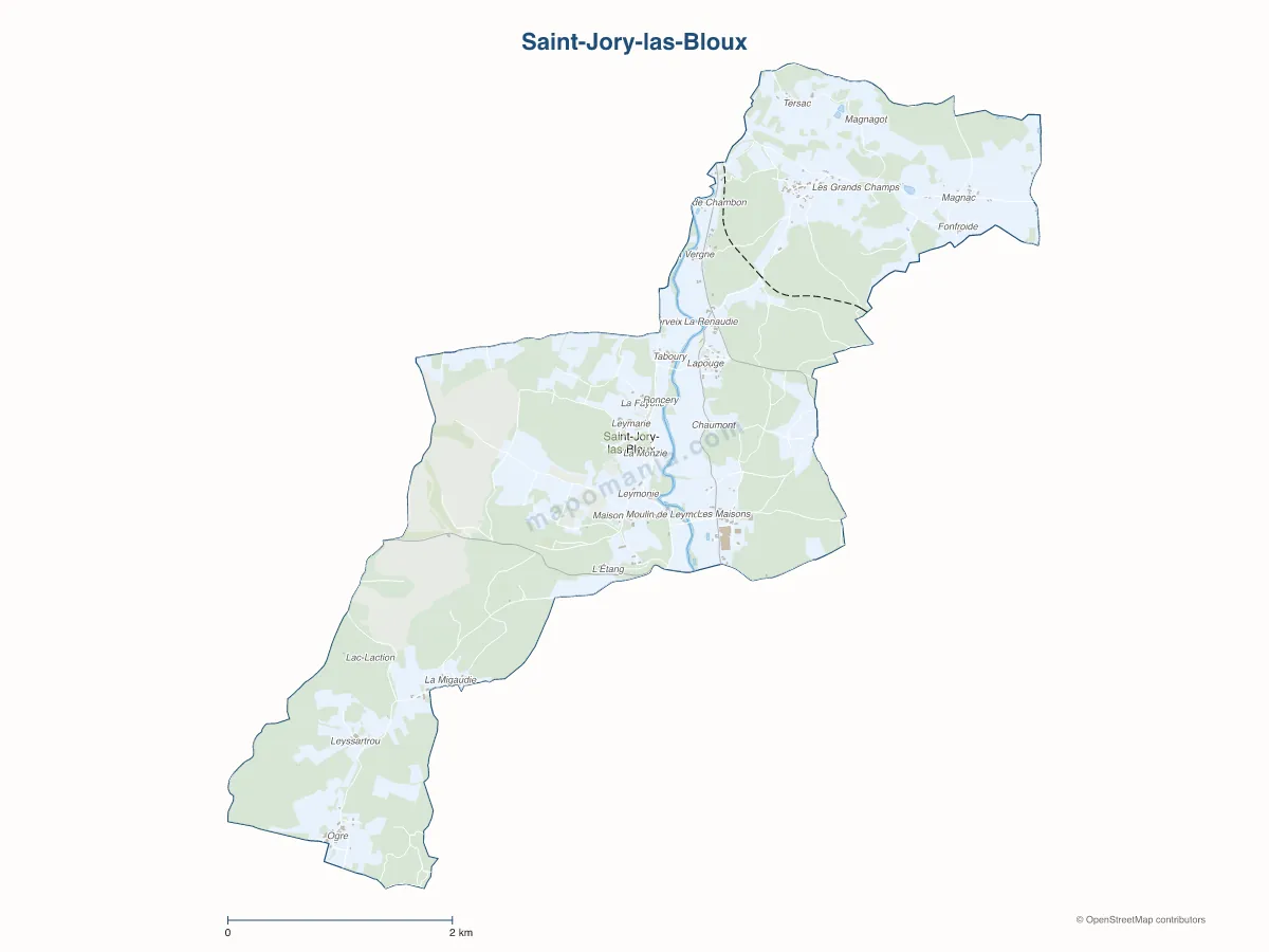 Carte de Saint-Jory-las-Bloux à personnaliser