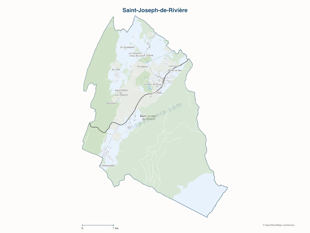 Carte de Saint-Joseph-de-Rivière à personnaliser