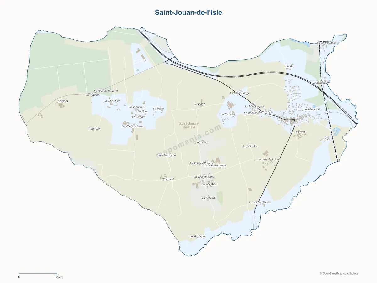 Carte de Saint-Jouan-de-l'Isle à personnaliser