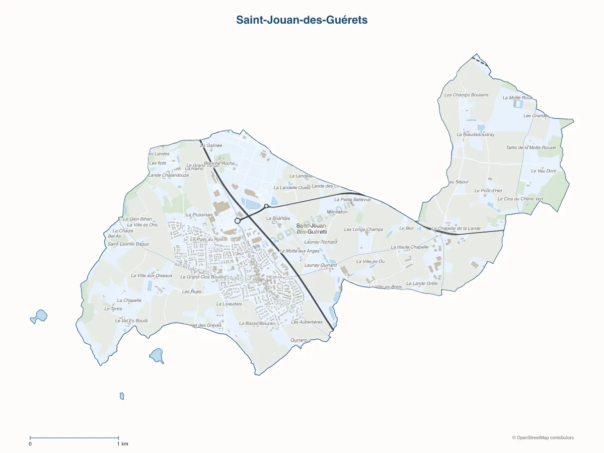 Carte de Saint-Jouan-des-Guérets à personnaliser