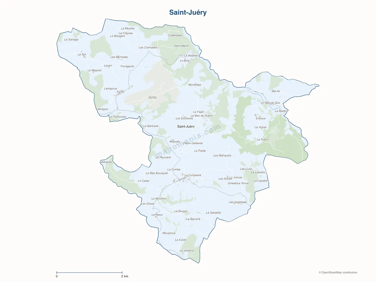 Carte de Saint-Juéry à personnaliser