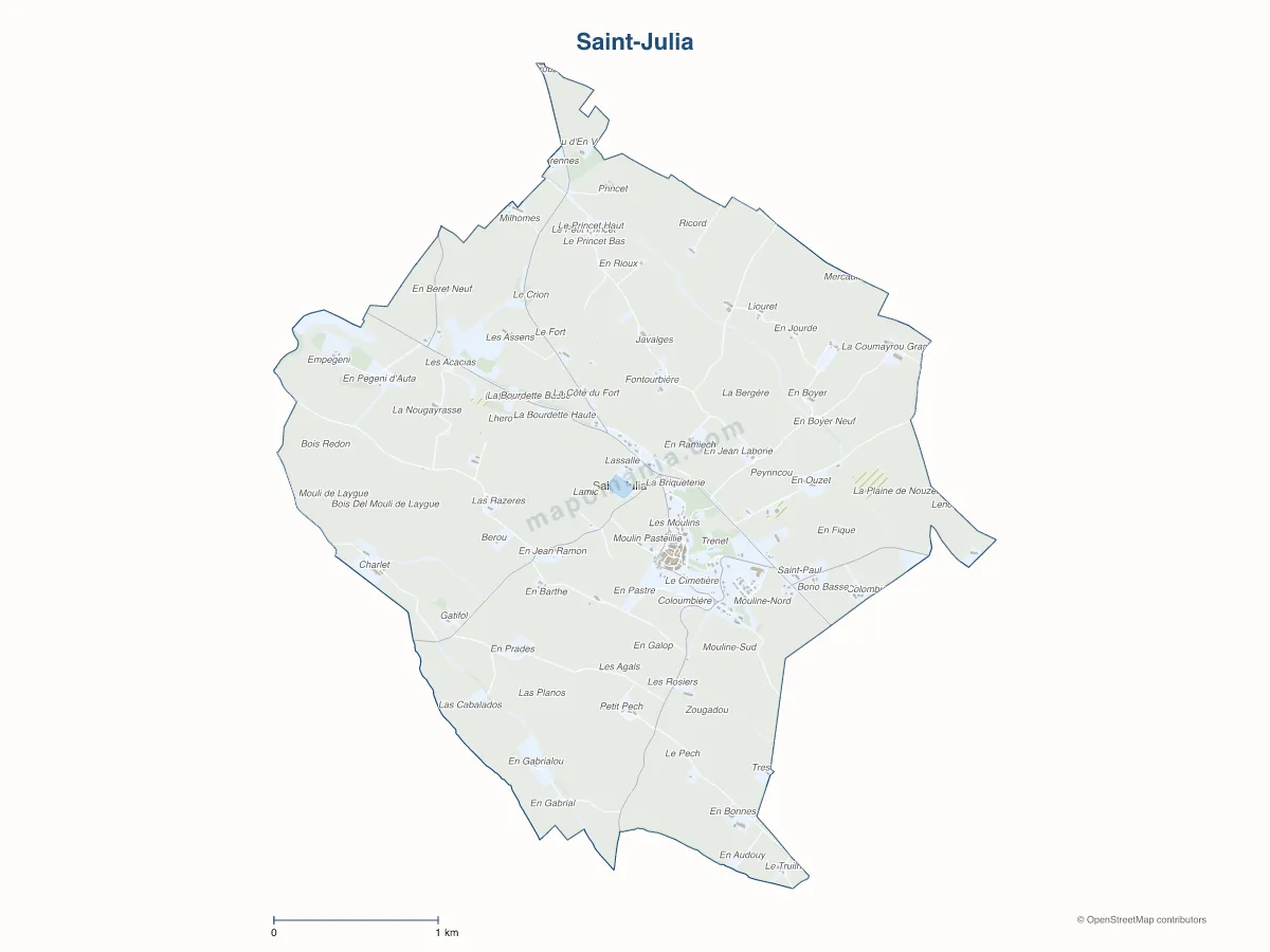 Carte de Saint-Julia à personnaliser