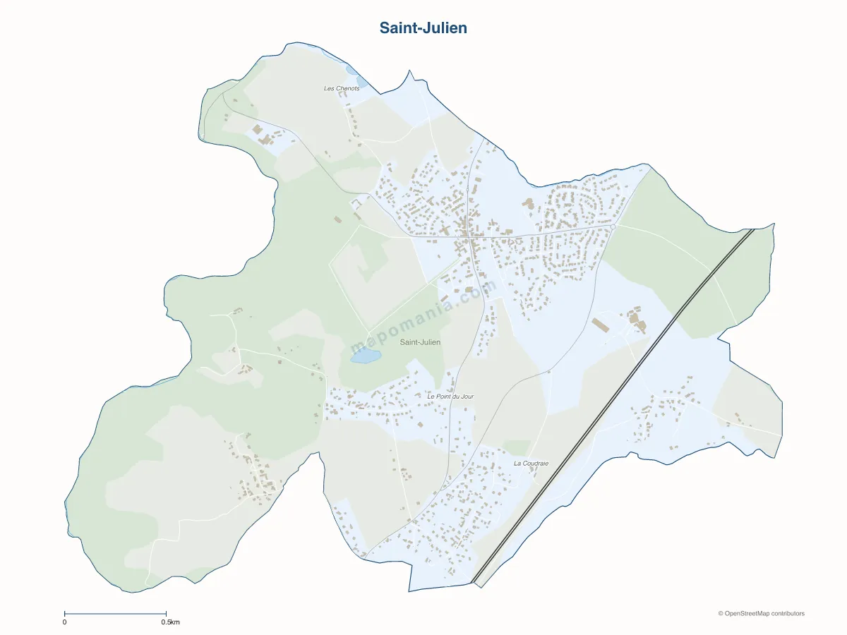 Carte de Saint-Julien à personnaliser