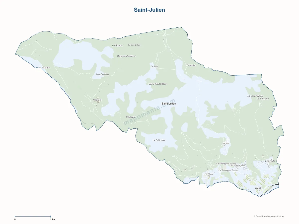 Carte de Saint-Julien à personnaliser