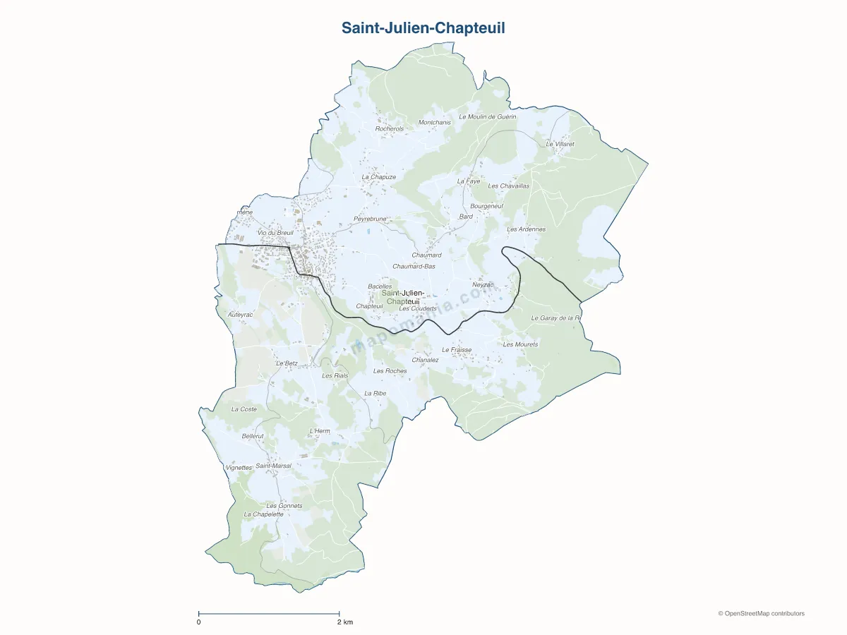 Carte de Saint-Julien-Chapteuil à personnaliser