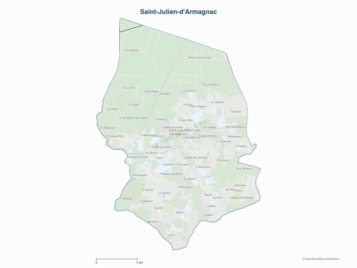 Carte de Saint-Julien-d'Armagnac à personnaliser
