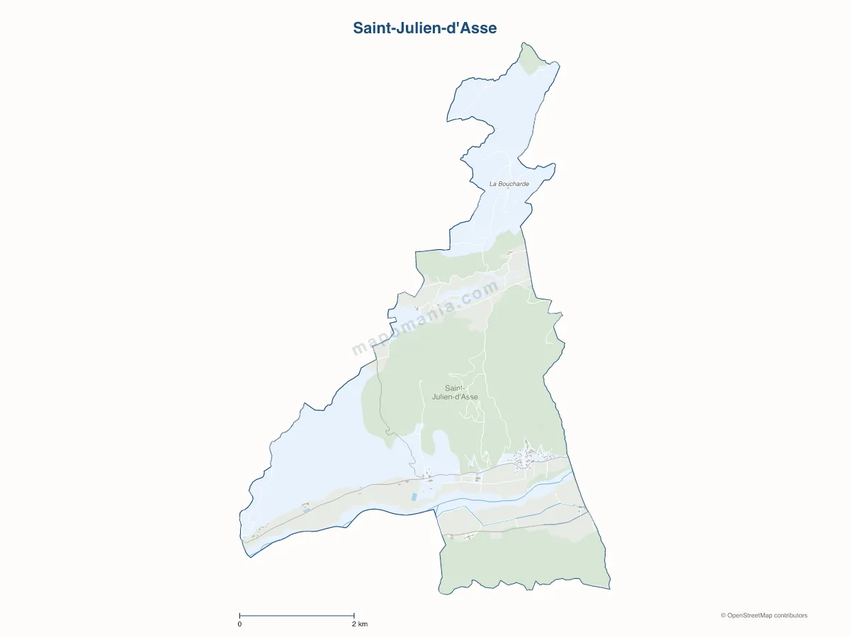 Carte de Saint-Julien-d'Asse à personnaliser