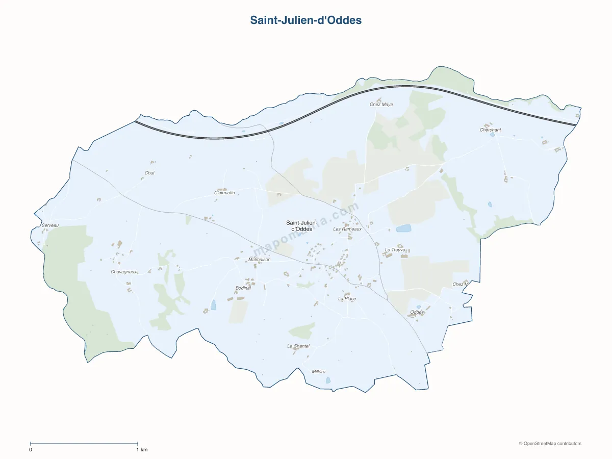 Carte de Saint-Julien-d'Oddes à personnaliser