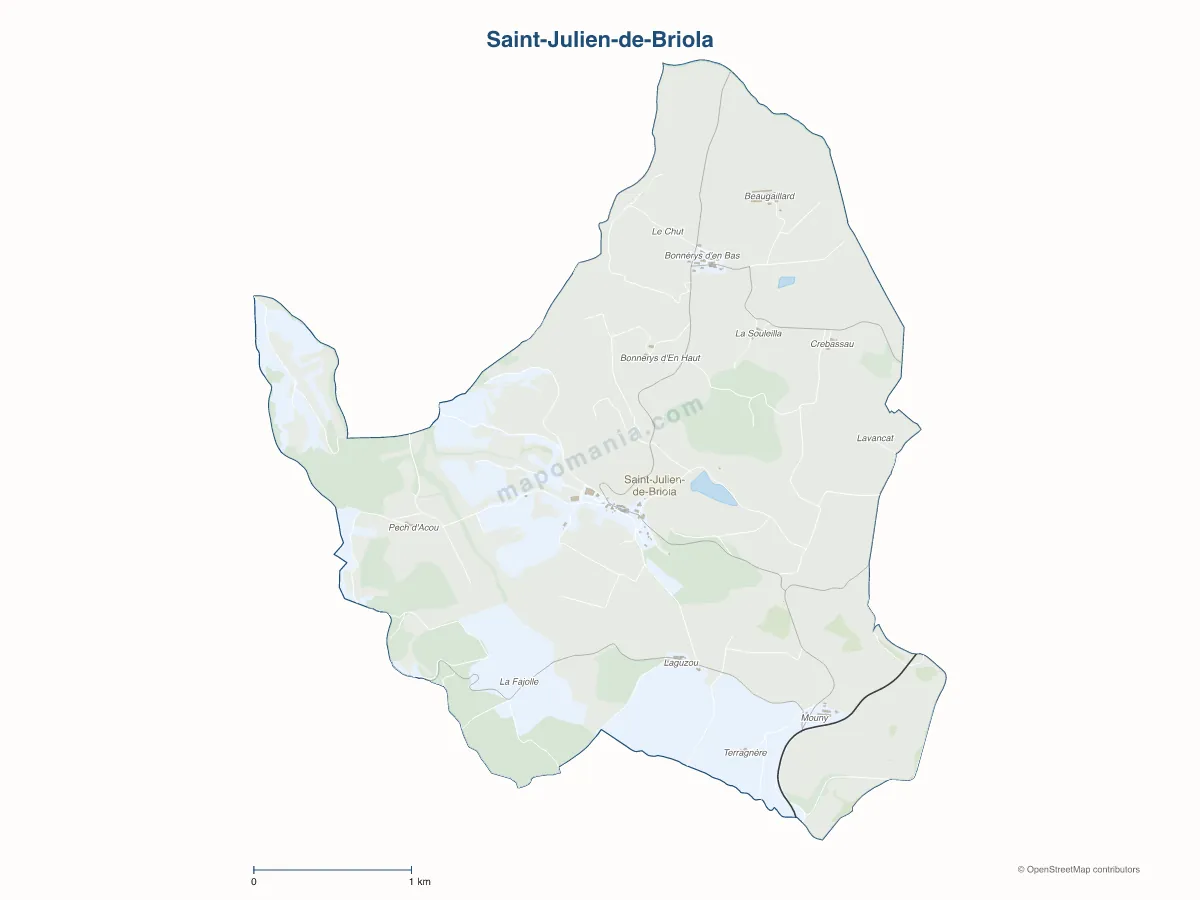 Carte de Saint-Julien-de-Briola à personnaliser