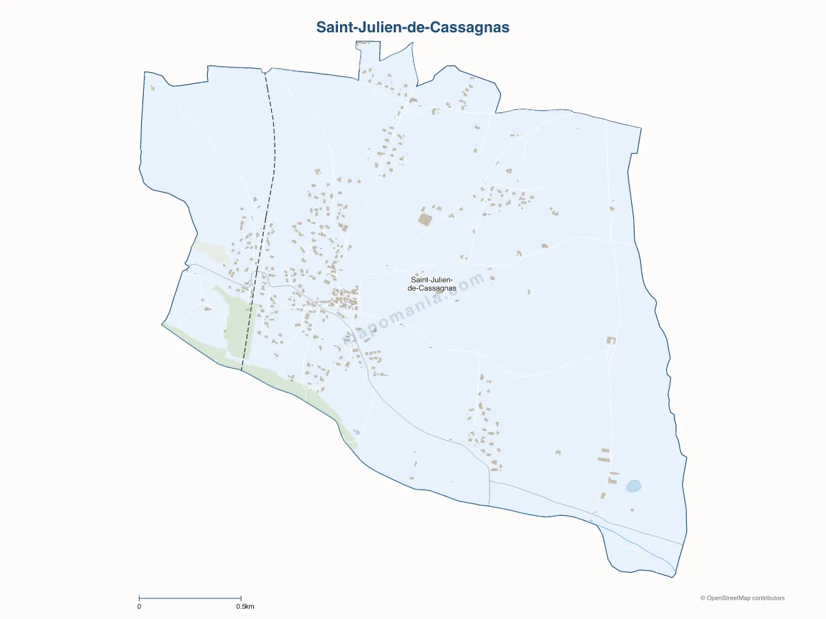 Carte de Saint-Julien-de-Cassagnas à personnaliser