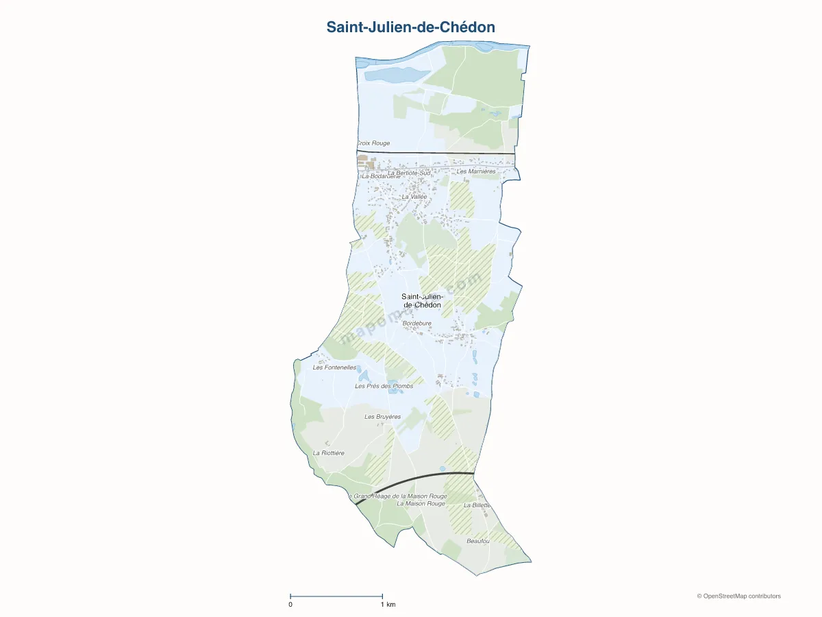 Carte de Saint-Julien-de-Chédon à personnaliser