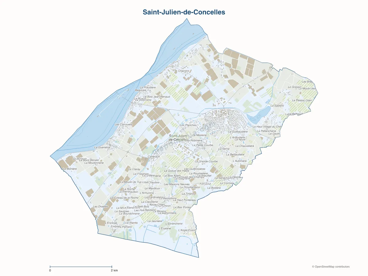 Carte de Saint-Julien-de-Concelles à personnaliser