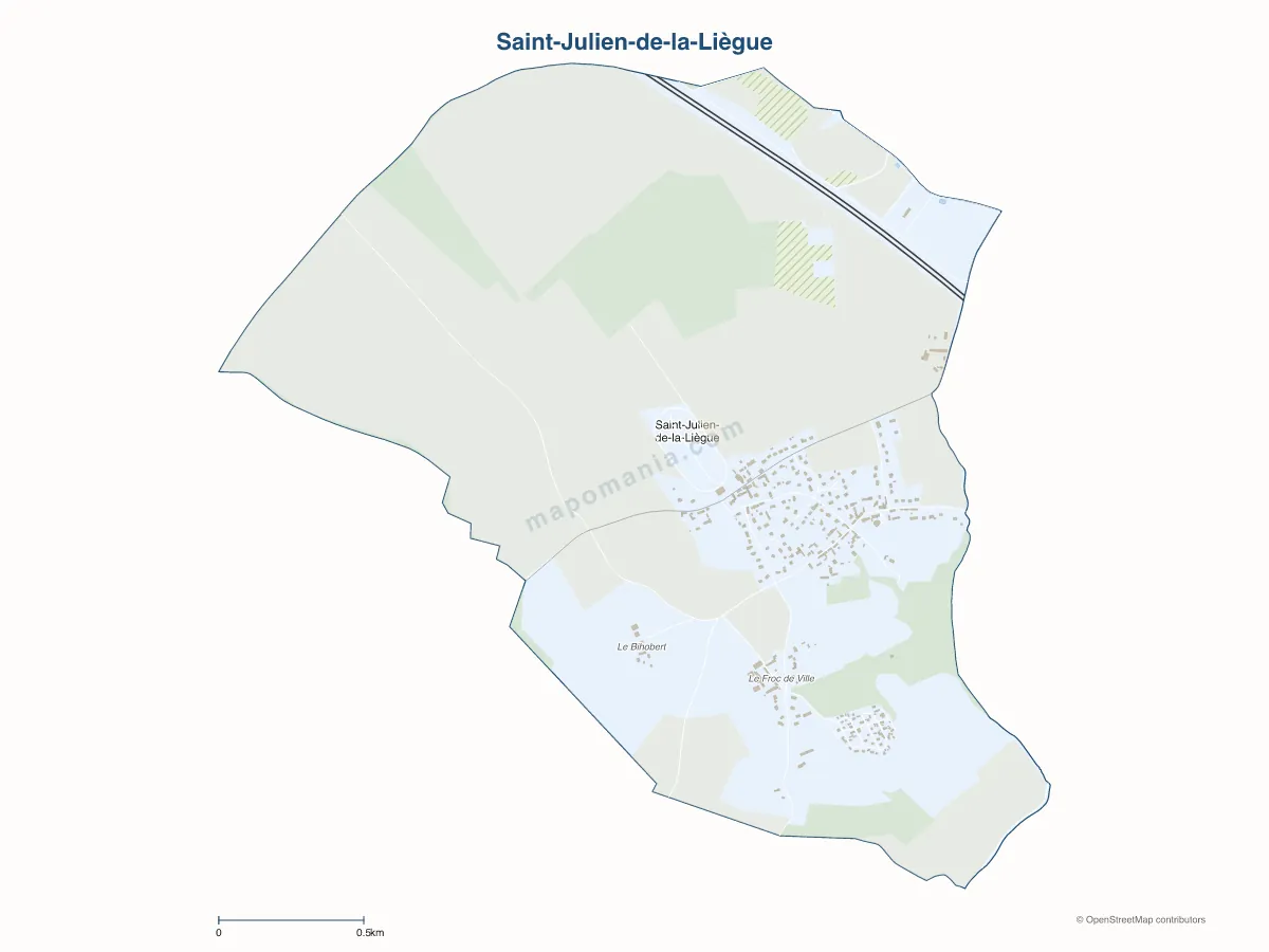 Carte de Saint-Julien-de-la-Liègue à personnaliser