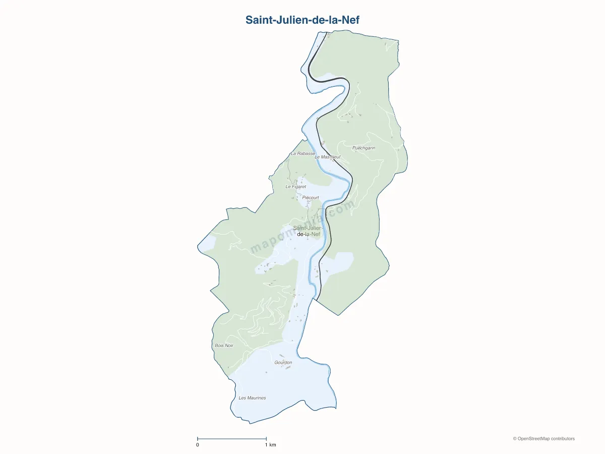 Carte de Saint-Julien-de-la-Nef à personnaliser
