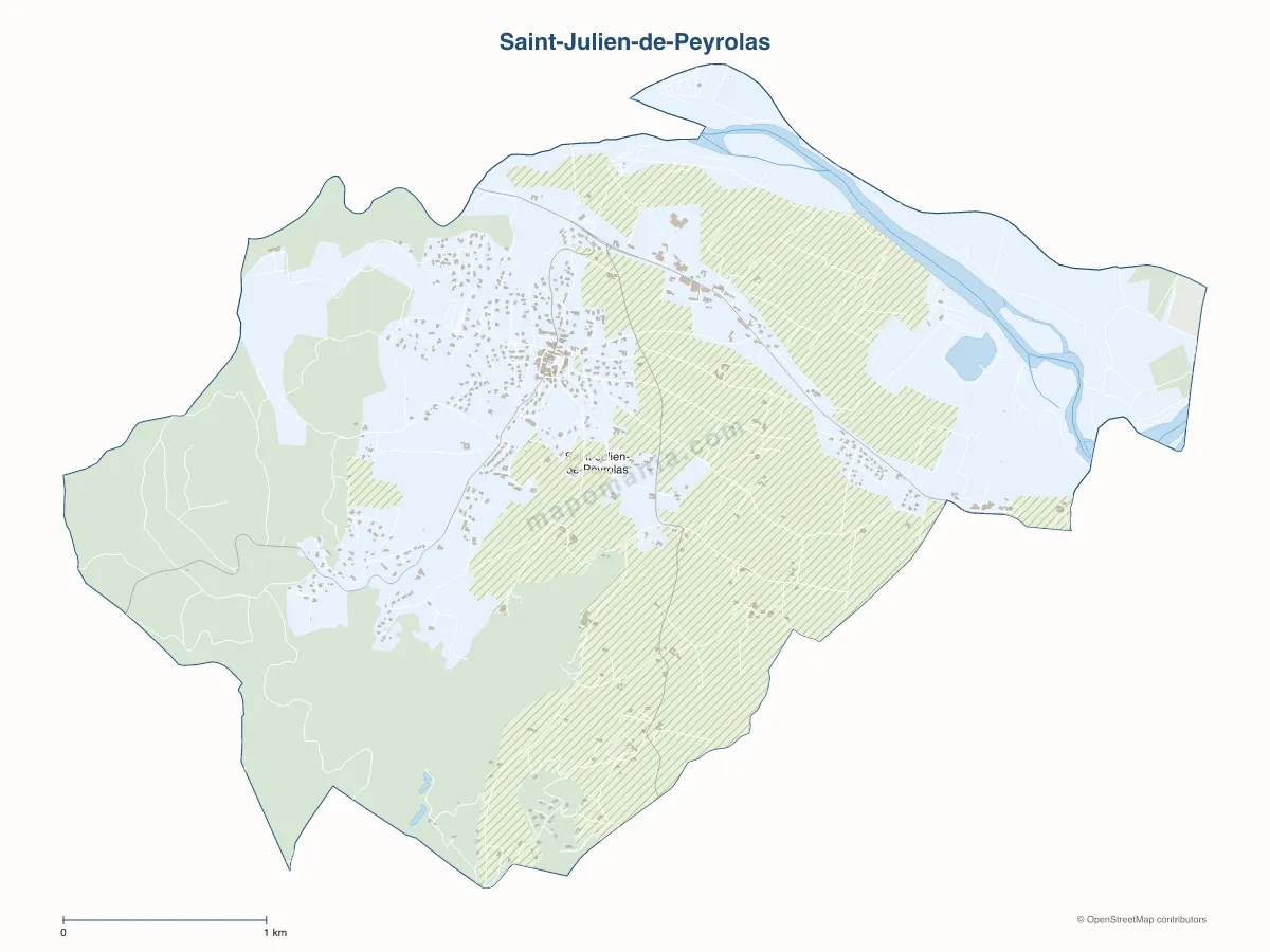 Carte de Saint-Julien-de-Peyrolas à personnaliser