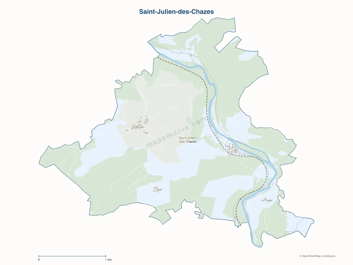 Carte de Saint-Julien-des-Chazes à personnaliser