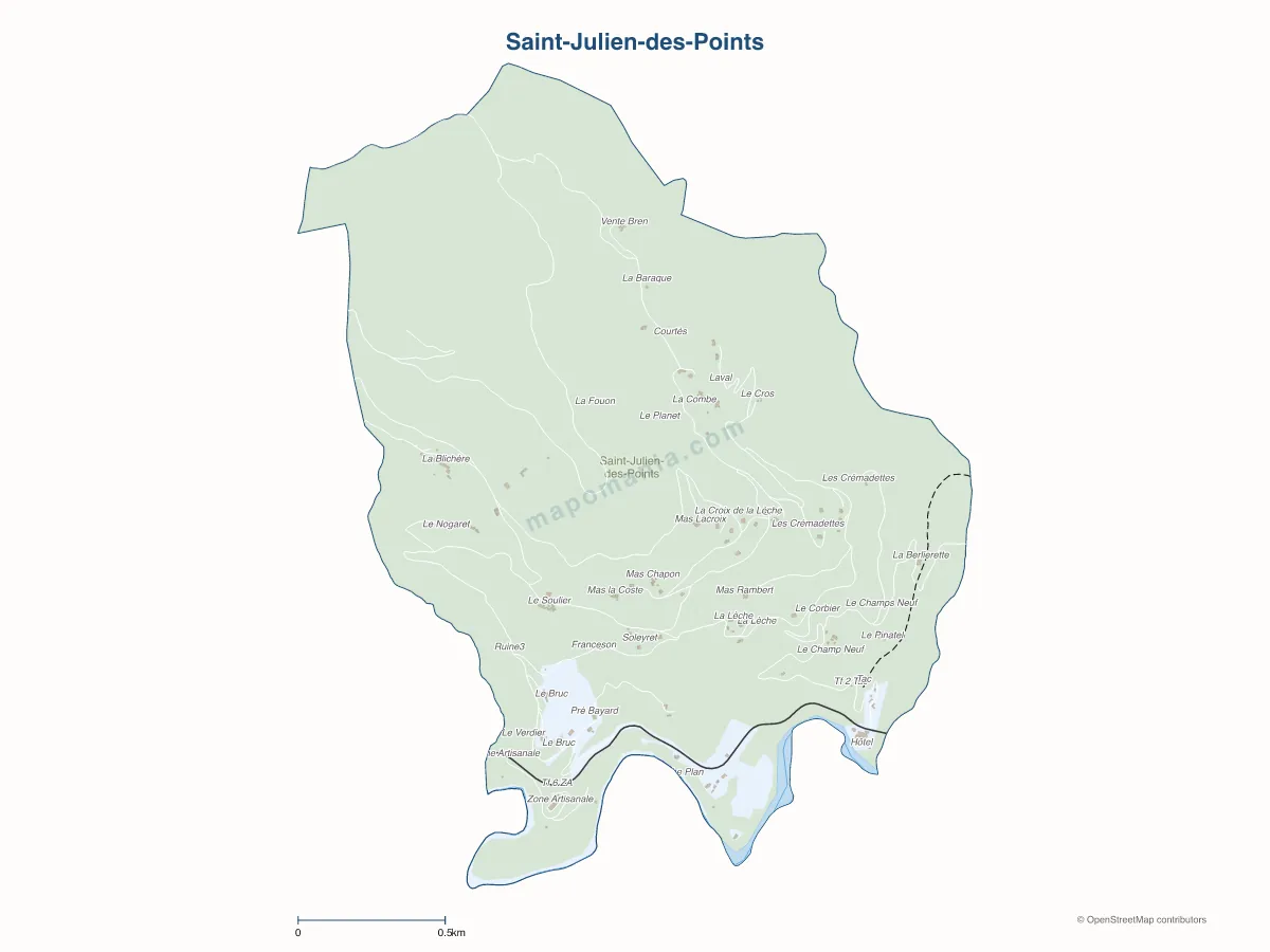 Carte de Saint-Julien-des-Points à personnaliser