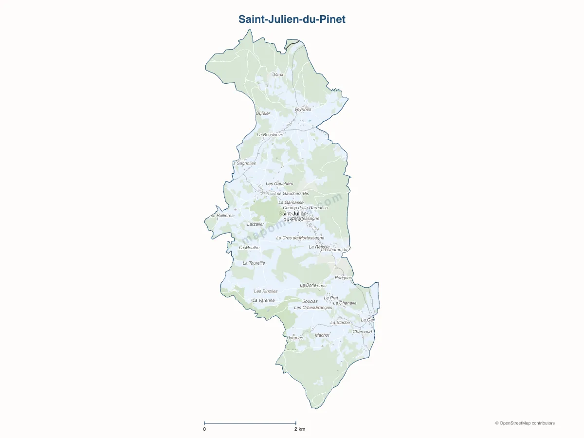 Carte de Saint-Julien-du-Pinet à personnaliser