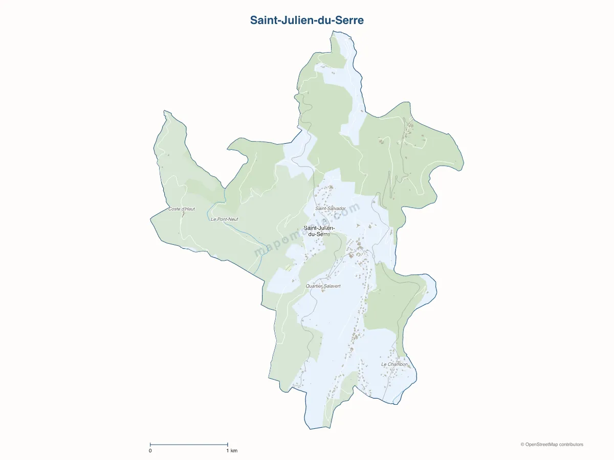 Carte de Saint-Julien-du-Serre à personnaliser