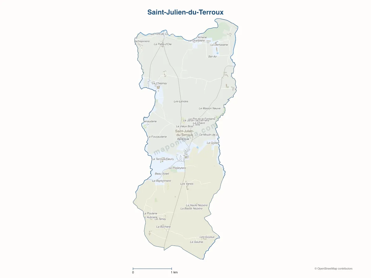 Carte de Saint-Julien-du-Terroux à personnaliser