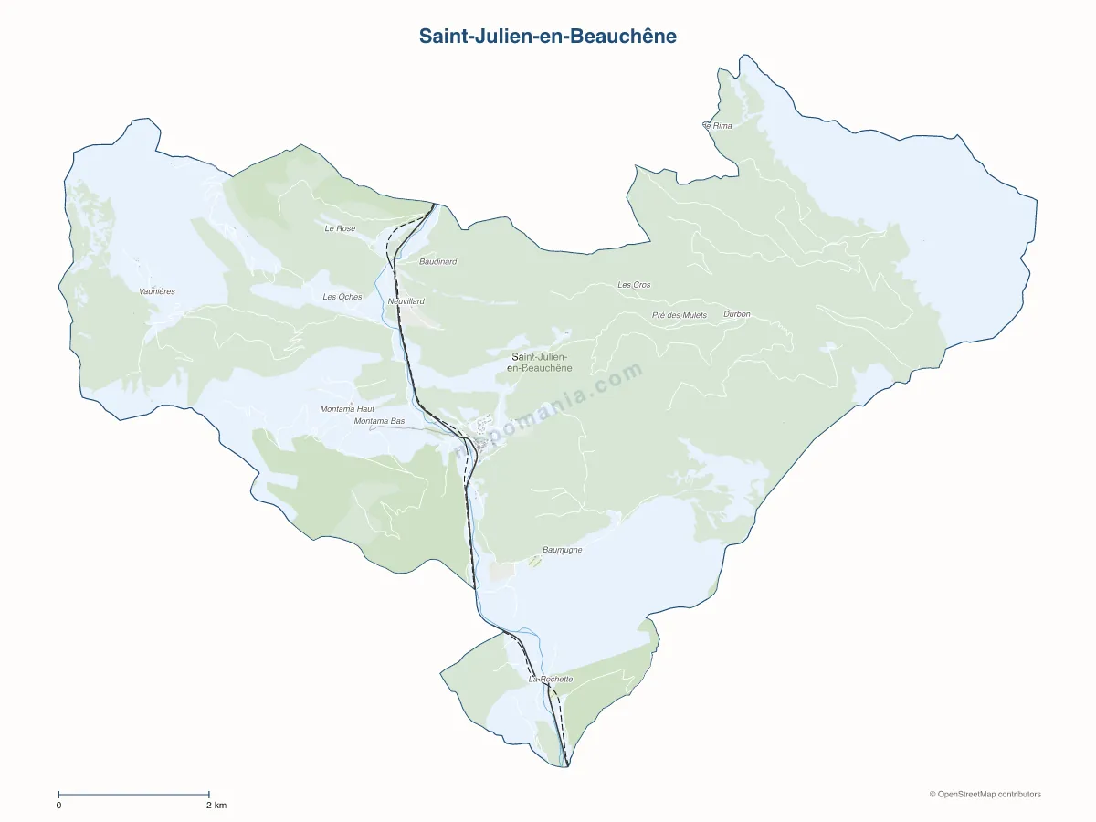Carte de Saint-Julien-en-Beauchêne à personnaliser