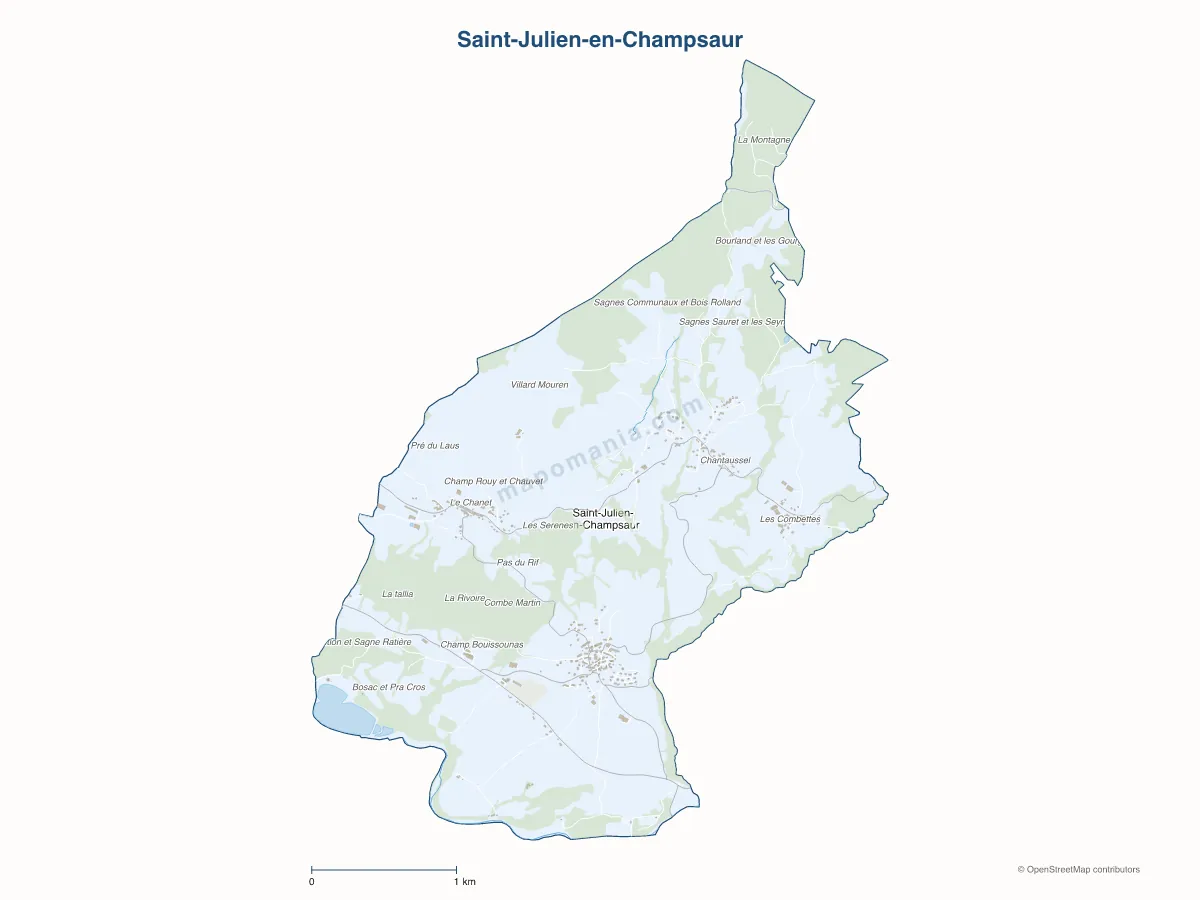 Carte de Saint-Julien-en-Champsaur à personnaliser