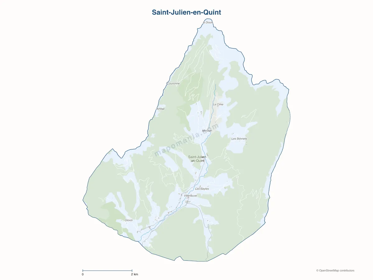 Carte de Saint-Julien-en-Quint à personnaliser