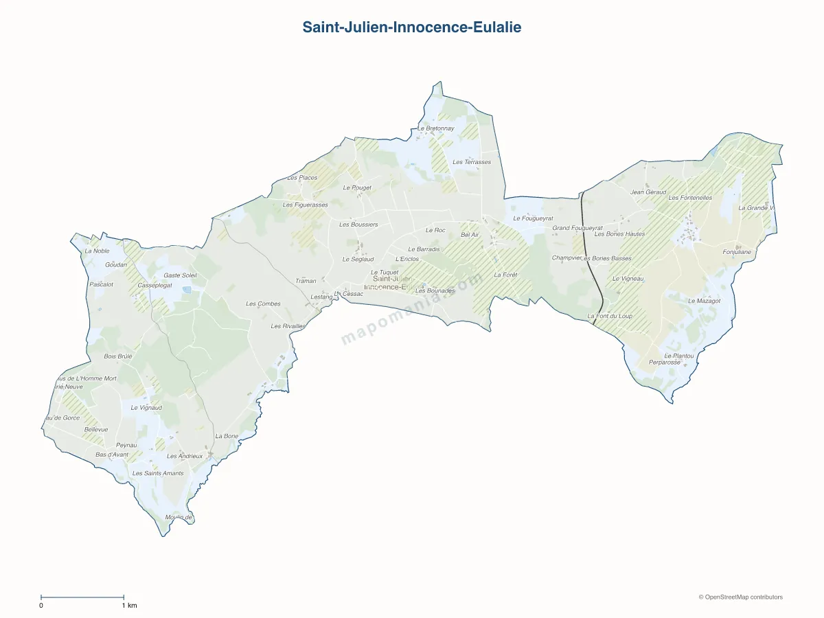 Carte de Saint-Julien-Innocence-Eulalie à personnaliser