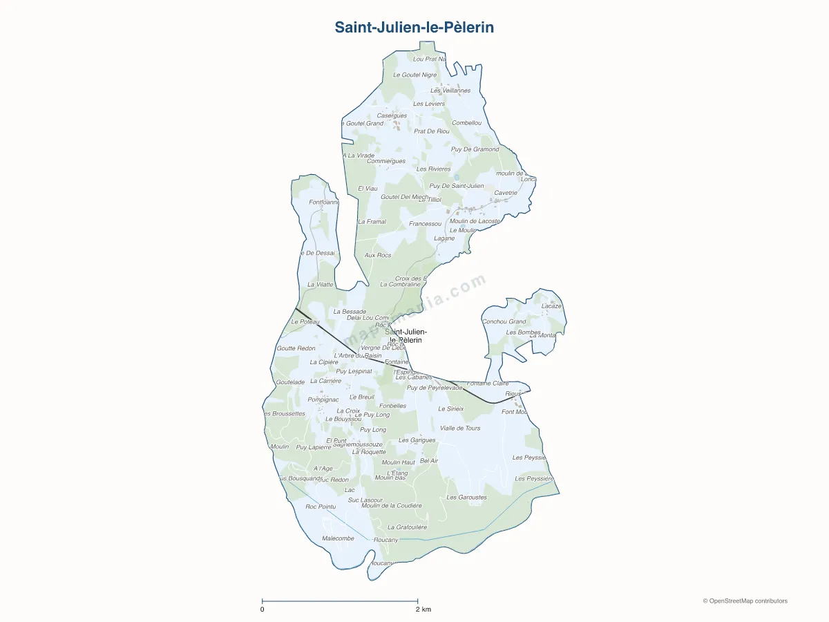 Carte de Saint-Julien-le-Pèlerin à personnaliser