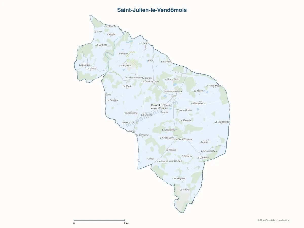 Carte de Saint-Julien-le-Vendômois à personnaliser