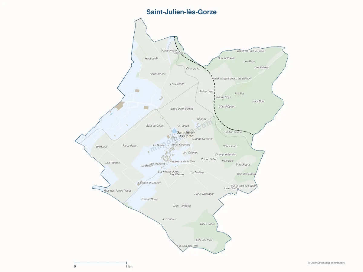 Carte de Saint-Julien-lès-Gorze à personnaliser