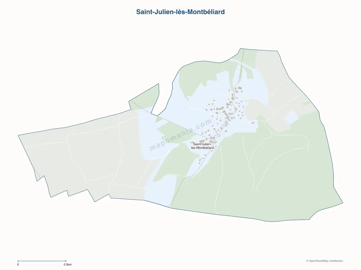 Carte de Saint-Julien-lès-Montbéliard à personnaliser
