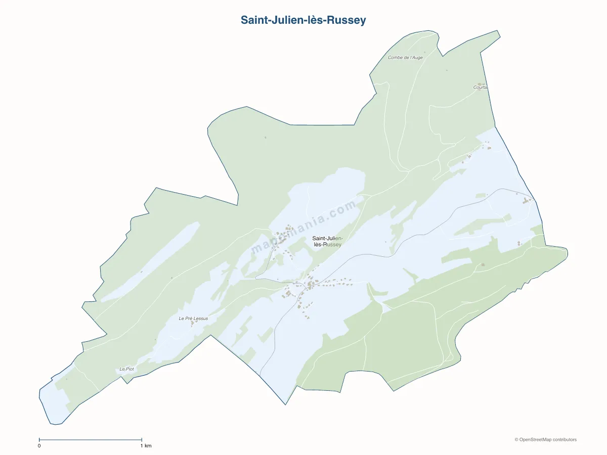 Carte de Saint-Julien-lès-Russey à personnaliser