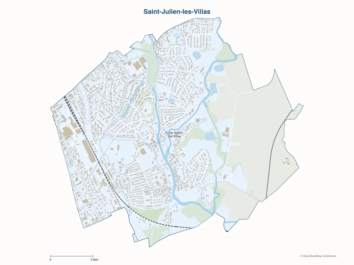 Carte de Saint-Julien-les-Villas à personnaliser