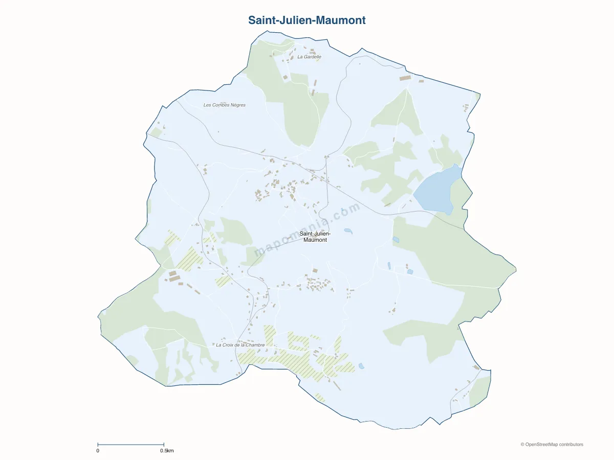 Carte de Saint-Julien-Maumont à personnaliser
