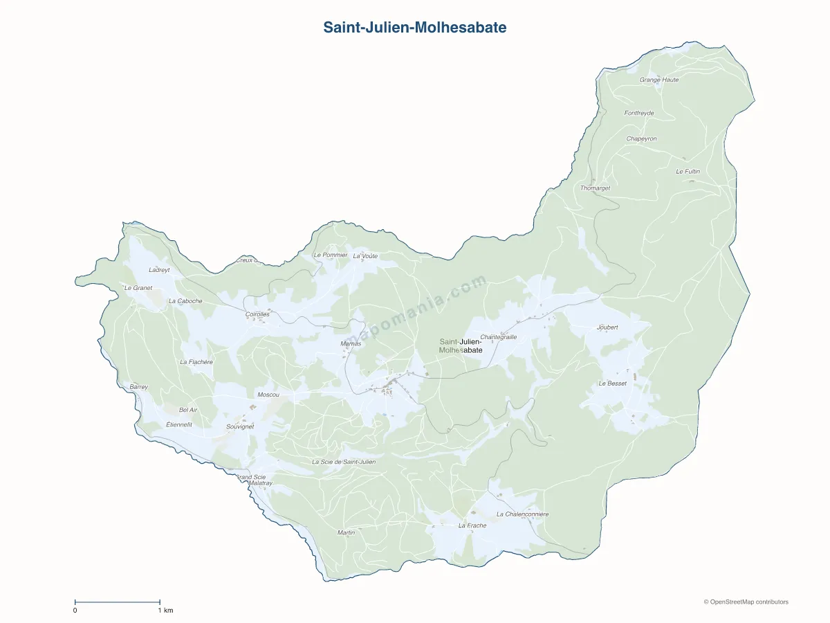 Carte de Saint-Julien-Molhesabate à personnaliser