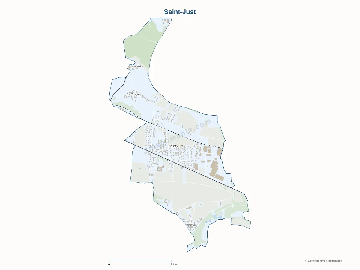 Carte de Saint-Just à personnaliser
