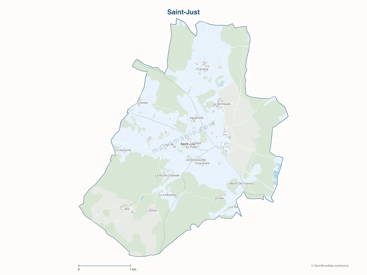 Carte de Saint-Just à personnaliser