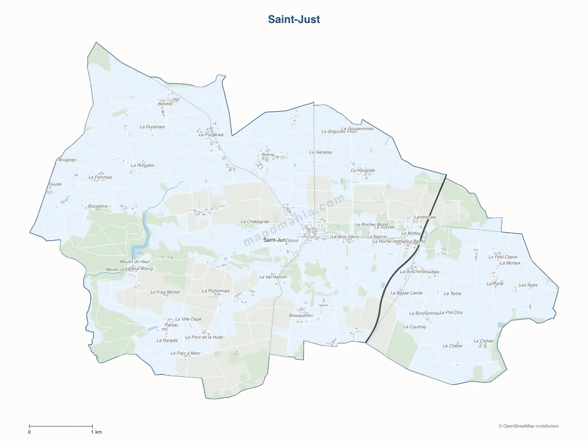 Carte de Saint-Just à personnaliser