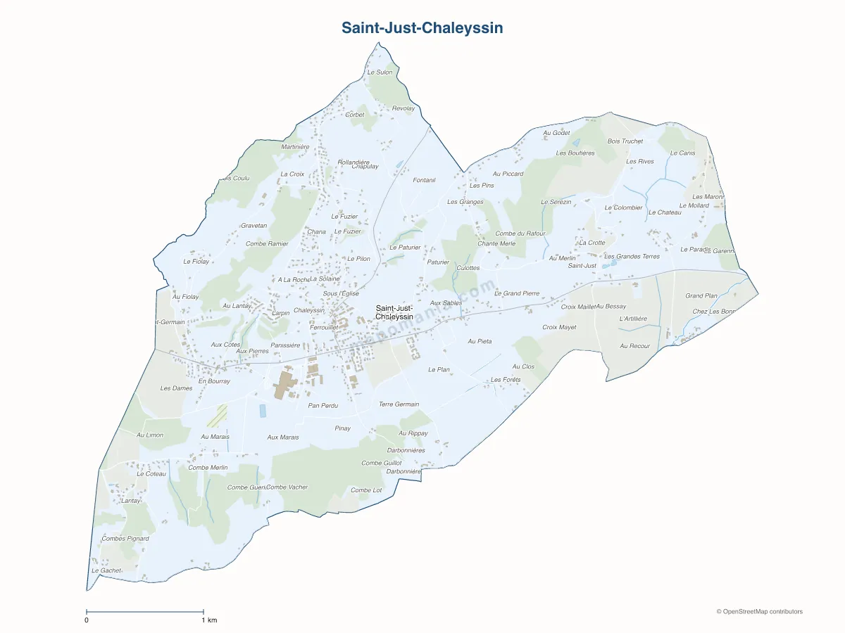 Carte de Saint-Just-Chaleyssin à personnaliser