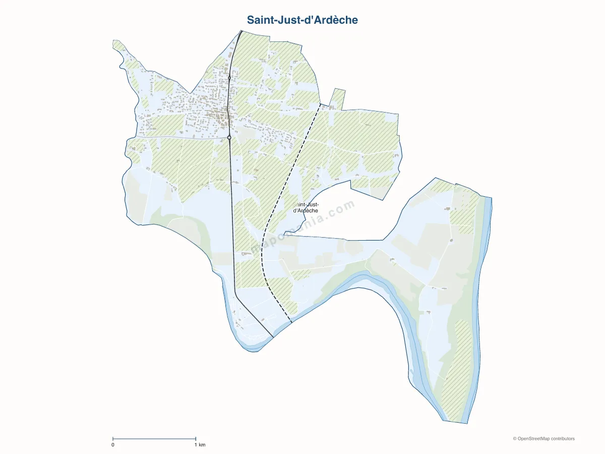 Carte de Saint-Just-d'Ardèche à personnaliser