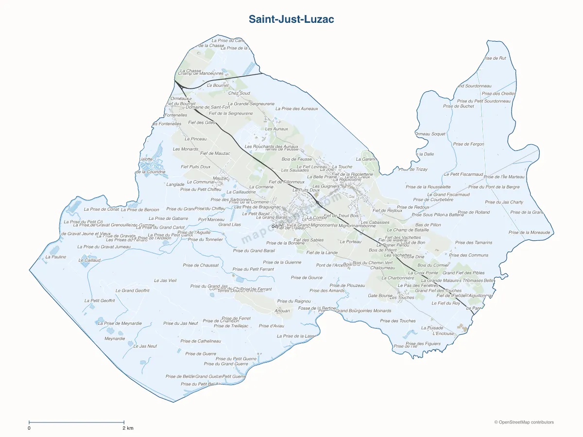 Carte de Saint-Just-Luzac à personnaliser